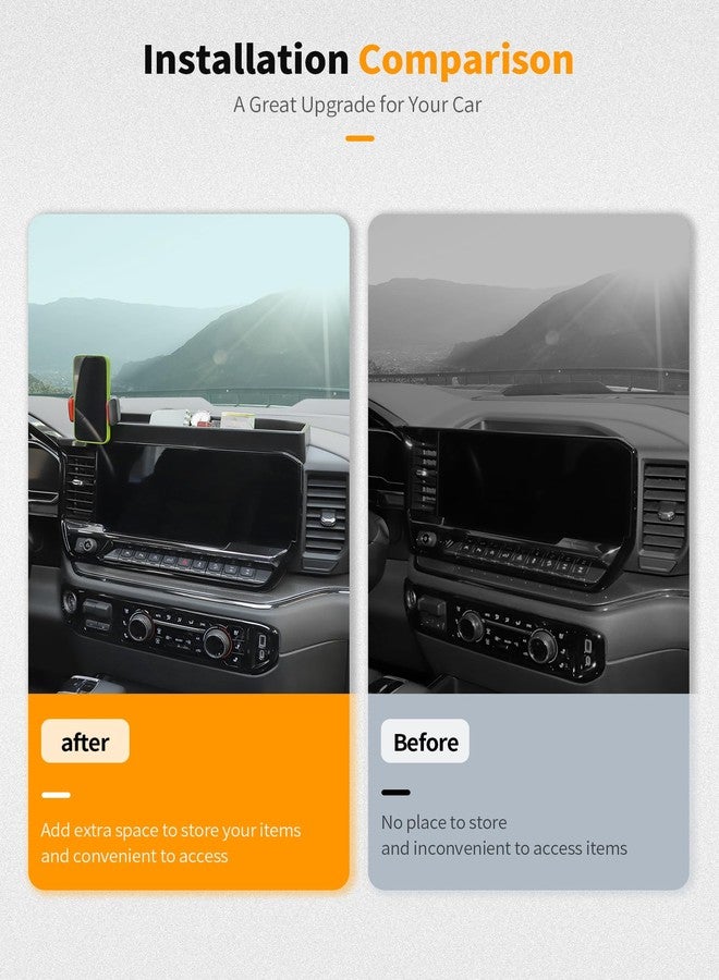 Hoolcar Dash Mount Cell Phone Holder Center Console Dash Tray Dashboard Storage Box Organizer Compatible with Chevrolet Silverado 2022-2024, Interior Accessories - Image 3